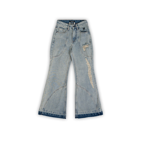 13Reign Flared Wash Jean - Washed Blue