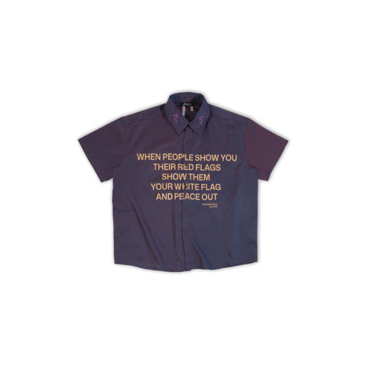 13 Reign Multicolor Boxy Short Sleeves Shirt - Red BloodStone