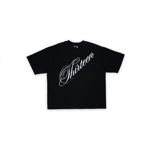 13Reign Oversized Diagonal Logo Tee - Black Ink