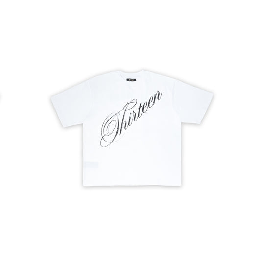 13Reign Oversized Diagonal Logo Tee - White Choco