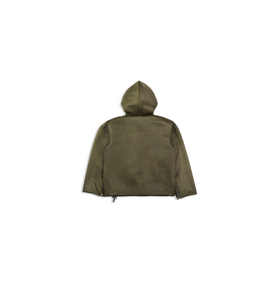 13Reign Distressed Suede Oversized Hood Jacket