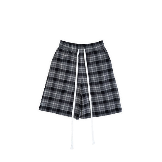 13Reign Plaid Jogger Shorts - Grey Plaid