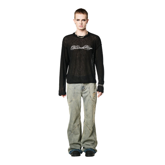 13Reign Flared Wash Jean - Washed Blue