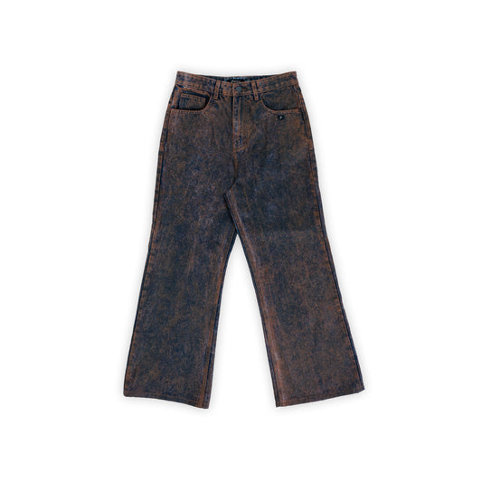 13Reign Brown Wash Coating Jeans