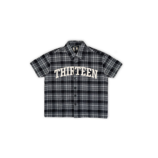 13Reign Plaid Short-Sleeve Shirt - Grey Plaid